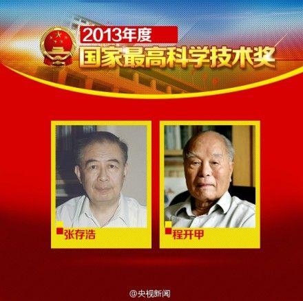 2013年国家最高科学技术奖得主:张存浩、程开甲