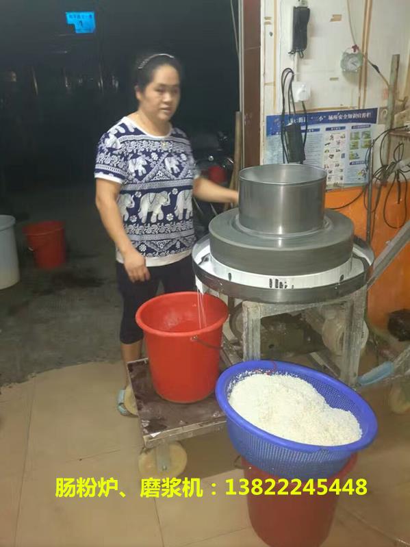 韶关电动石磨机肠粉磨浆应用实例