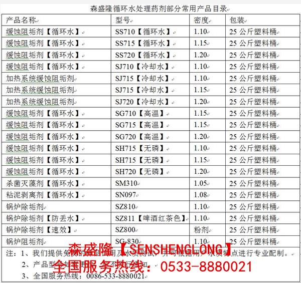 邯郸森盛隆循环水阻垢剂大全